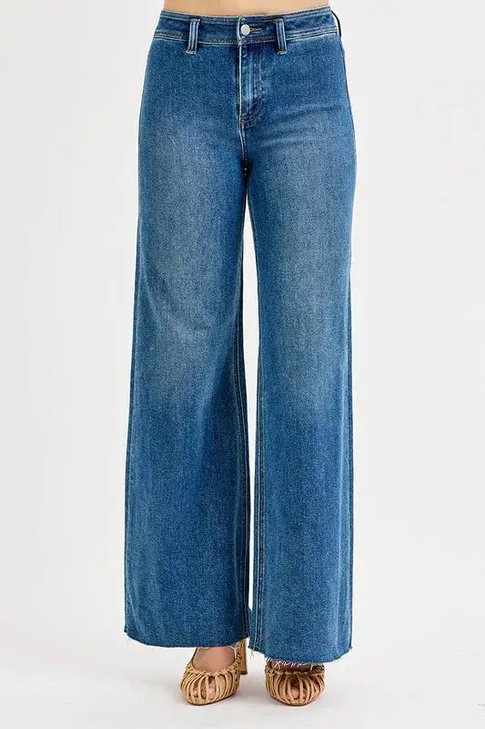 Washed Denim Ribbed Jeans