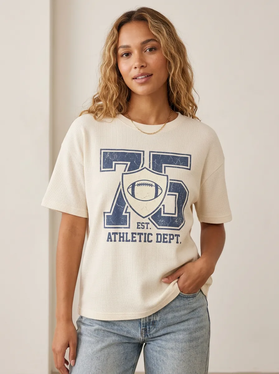 Women's Classic Gridiron Shield Ball Crewneck T-Shirt