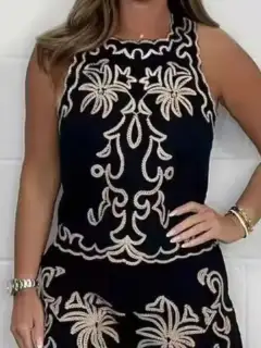 Embroidered Shorts Matching Set