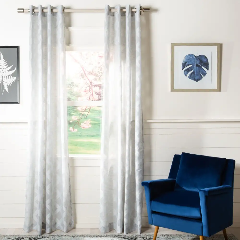 Sheer Lattice Eyelet Curtain Panel