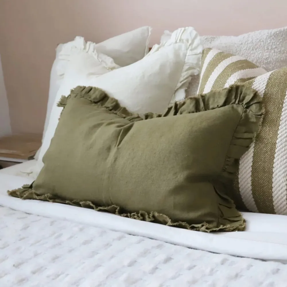 Refined Ruffled Accent Cushion