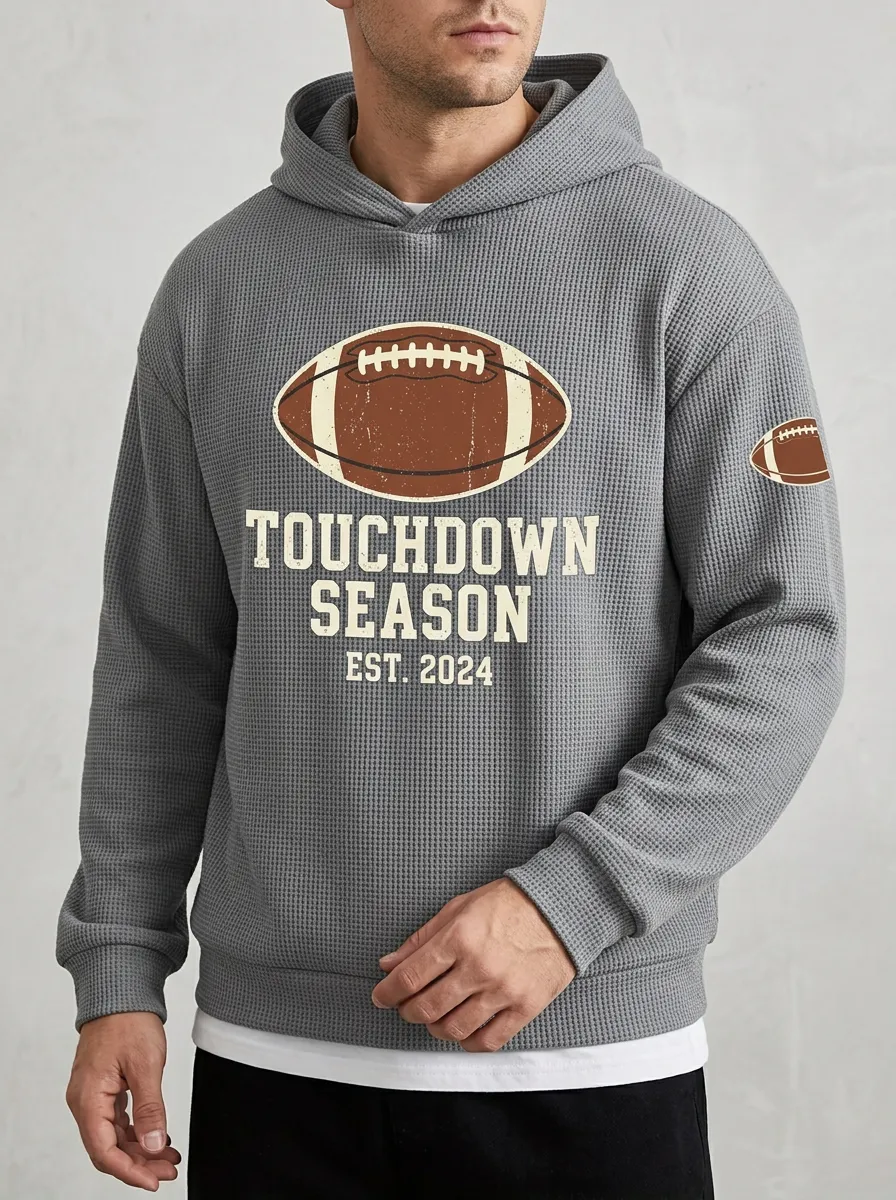 Football Graphic Casual Hoodie