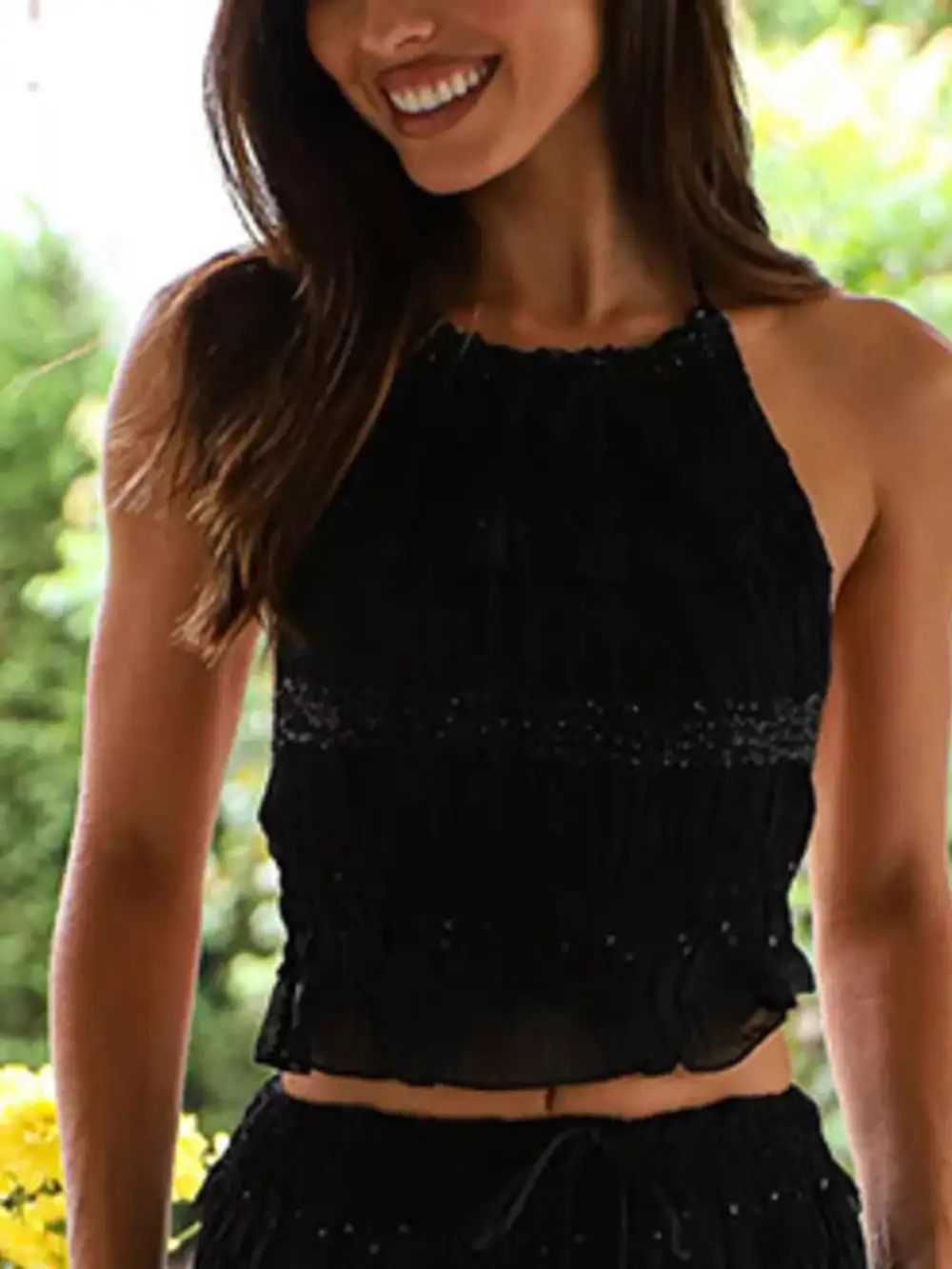 Elegant Sleeveless Top And Maxi Skirt Set