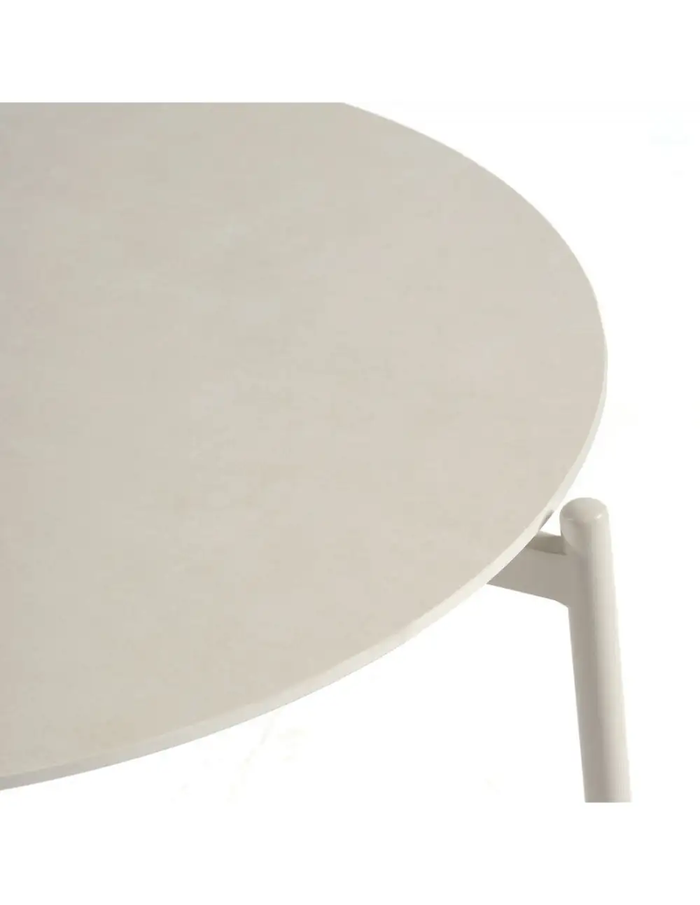 Round Ceramic Aluminum Side Table