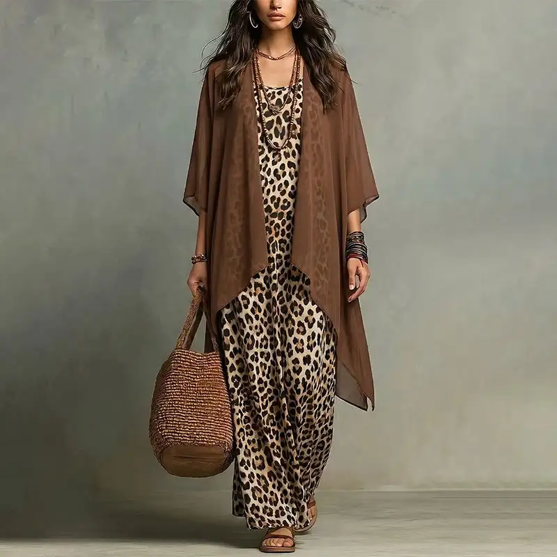 Effortless Elegance Made for Real Life✨A flattering flowy maxi dress with a lightweight cover-up—designed for comfortable confidence from brunch to dinner.