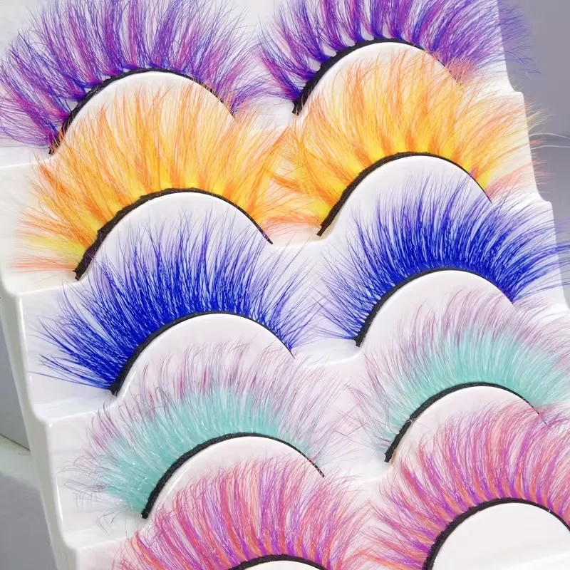 Color Fluffy False Lashes