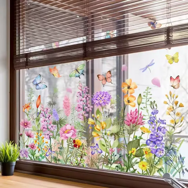 Electrostatic Wall Sticker Colorful Butterfly Flower