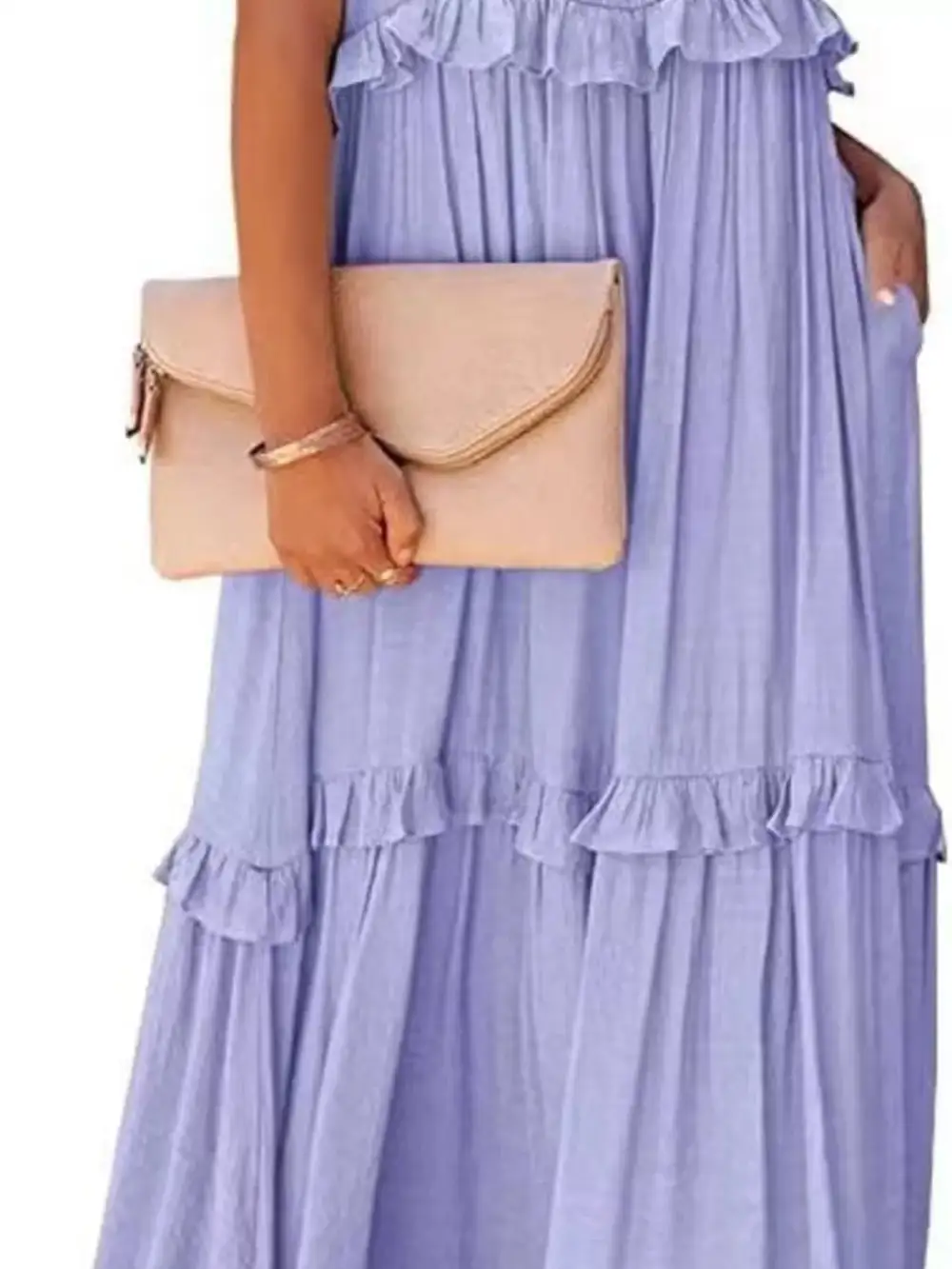 Classic Tiered Sleeveless Maxi Dress