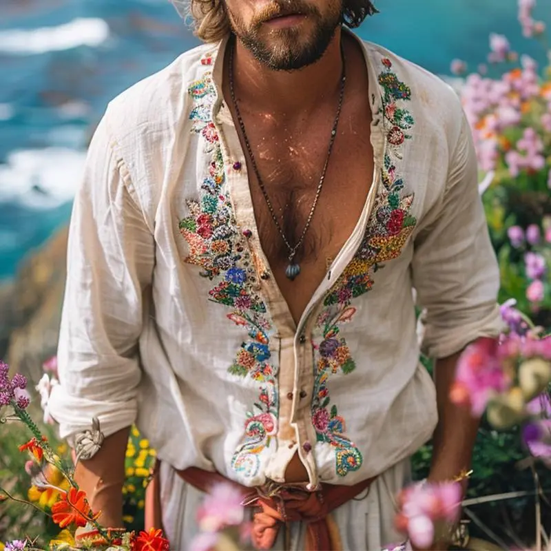 Embroidered Textured Woven Shirt