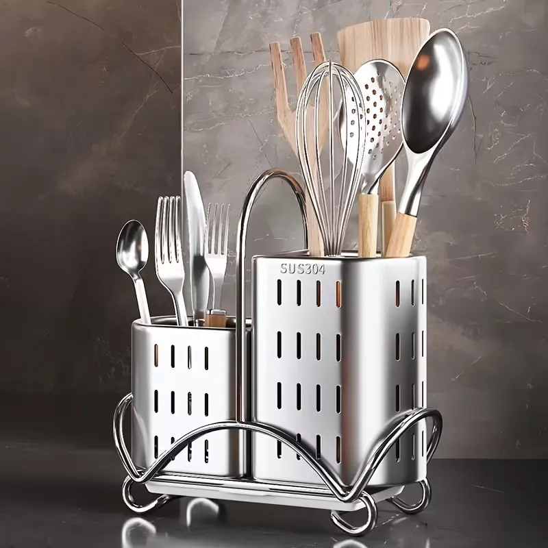 Double-Compartment Utensil Caddy