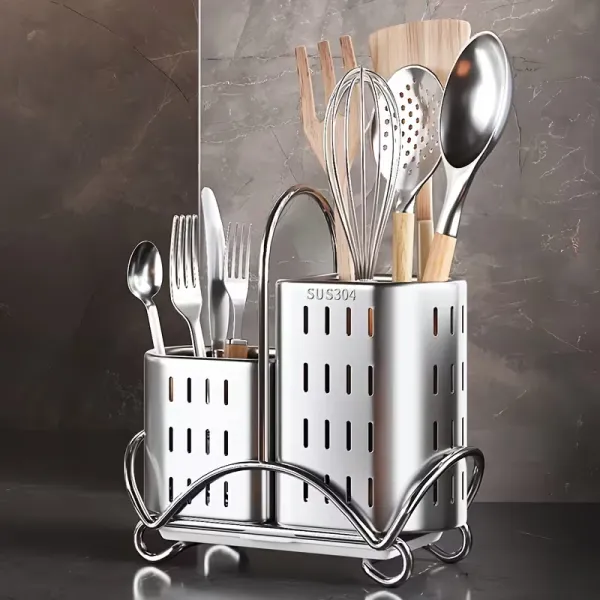 Double-Compartment Utensil Caddy