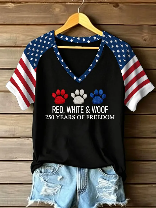 Women's 250th Anniversary Dog Paw T-Shirt