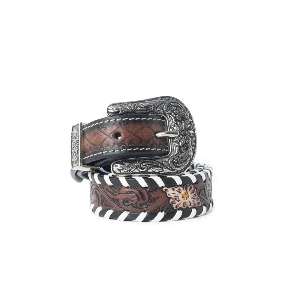 Kids' Woven Concho Leather Western Belt