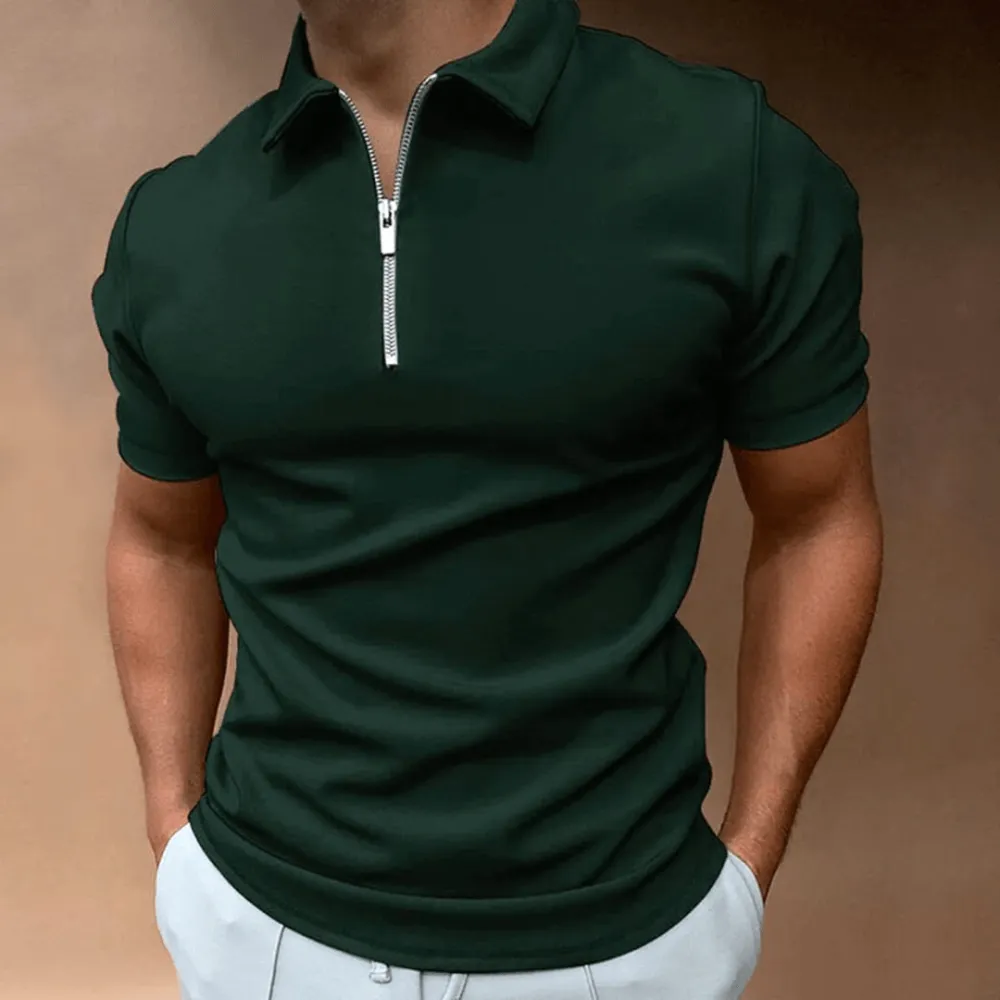 Men's Polo Shirt Polo With Zipper And Collar Classic Design And Elegant