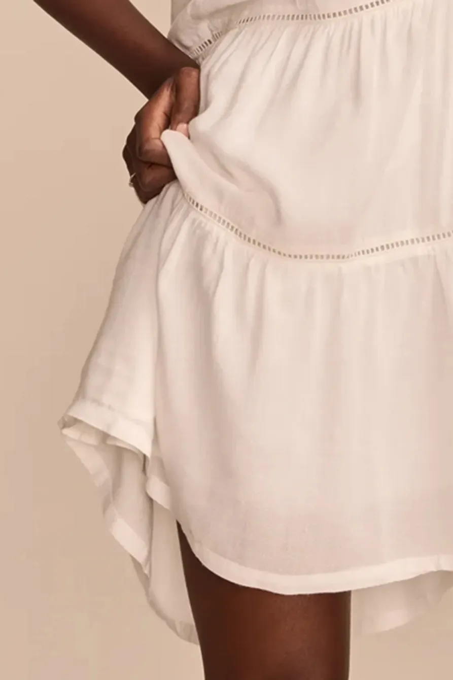 Whisper White Lace Trimmed Tank Mini Dress