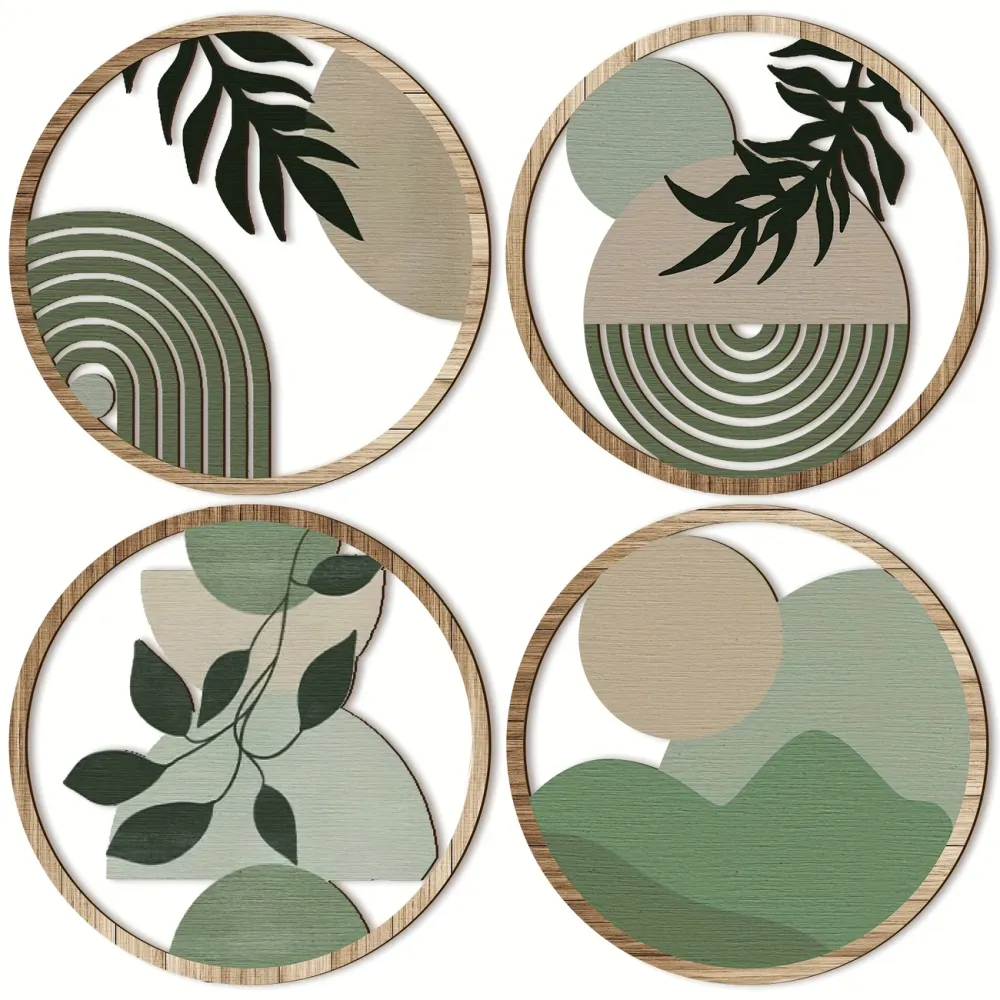 4-Piece Wooden Wall Decor
