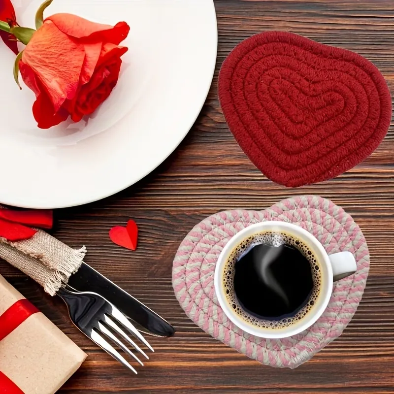 Heart-Shaped Coaster Set