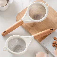 Wooden Handle Fine Mesh Strainer