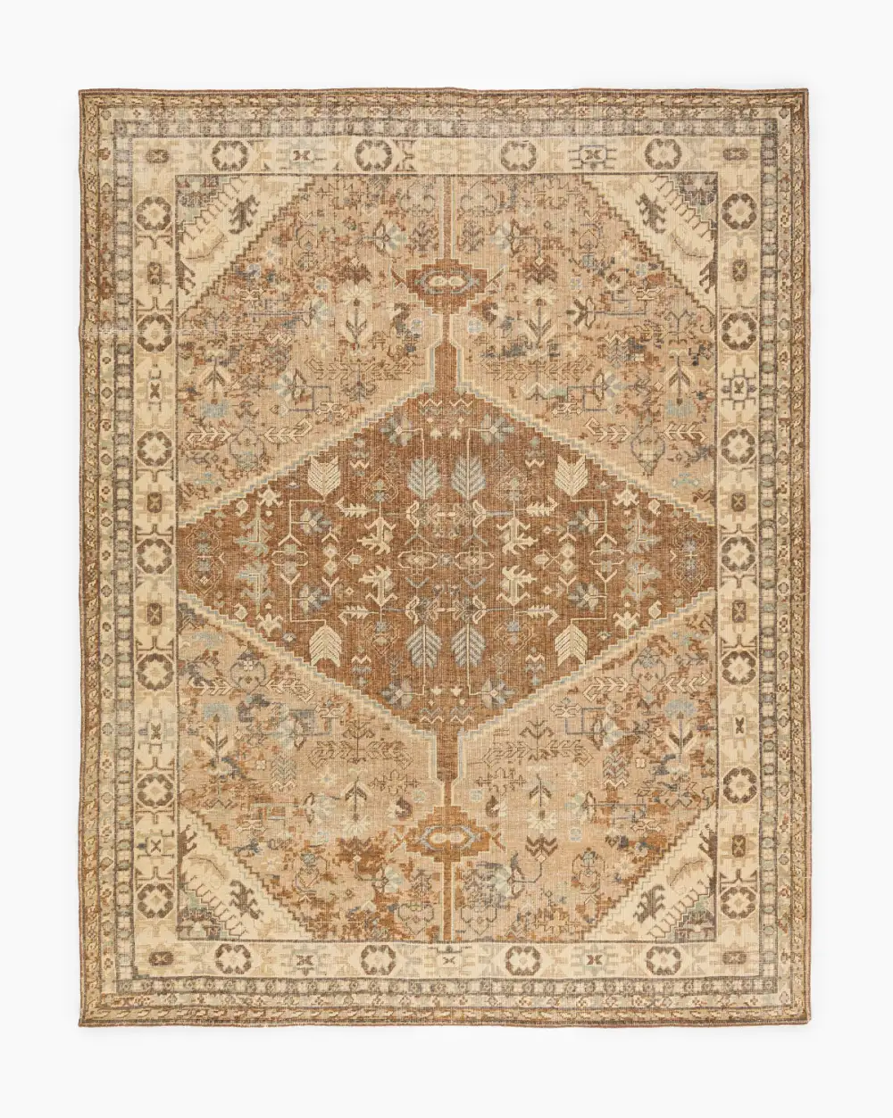 Traditional-Motif Hand-Knotted Wool Area Rug