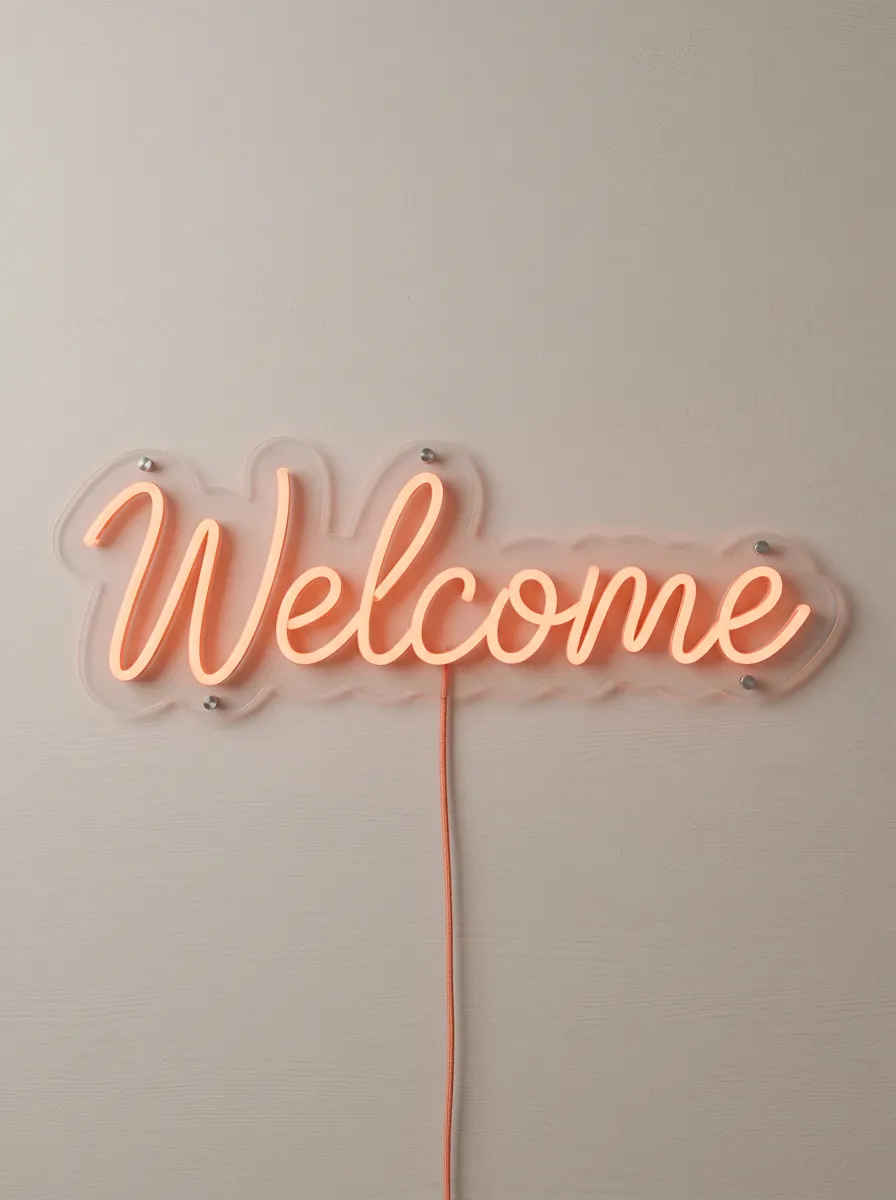 Organized Script Welcome Neon Sign
