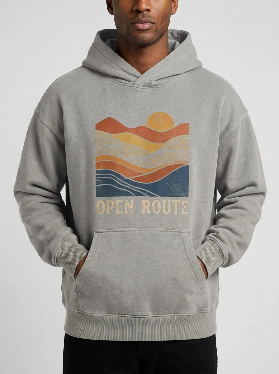 Classic Open Route Mountain Sunset Hoodie