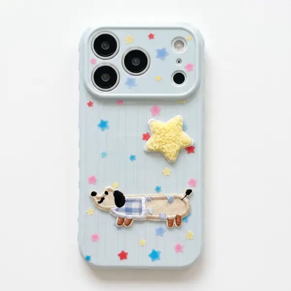 Dog Cat Wrist Strap Textured Phone Case