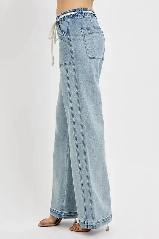 Full Size Straight Leg Jeans With Pockets Plus Size