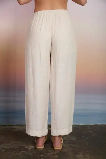 Textured Elastic Pants