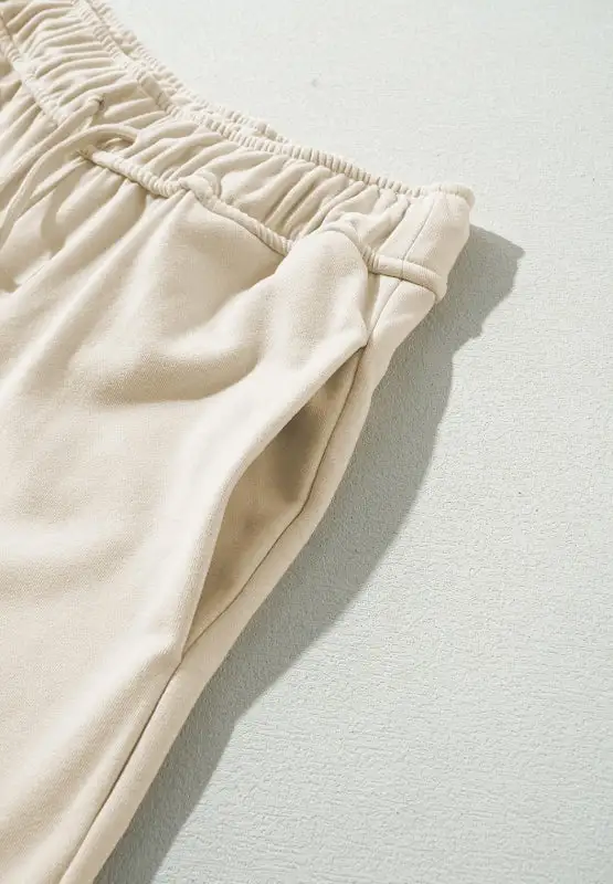 Easy Fit Drawstring Wide Leg Pants