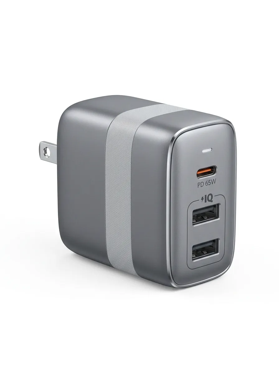 Unisex Tech Enthusiast 65W PD Triple Port Printed Charging Adapter