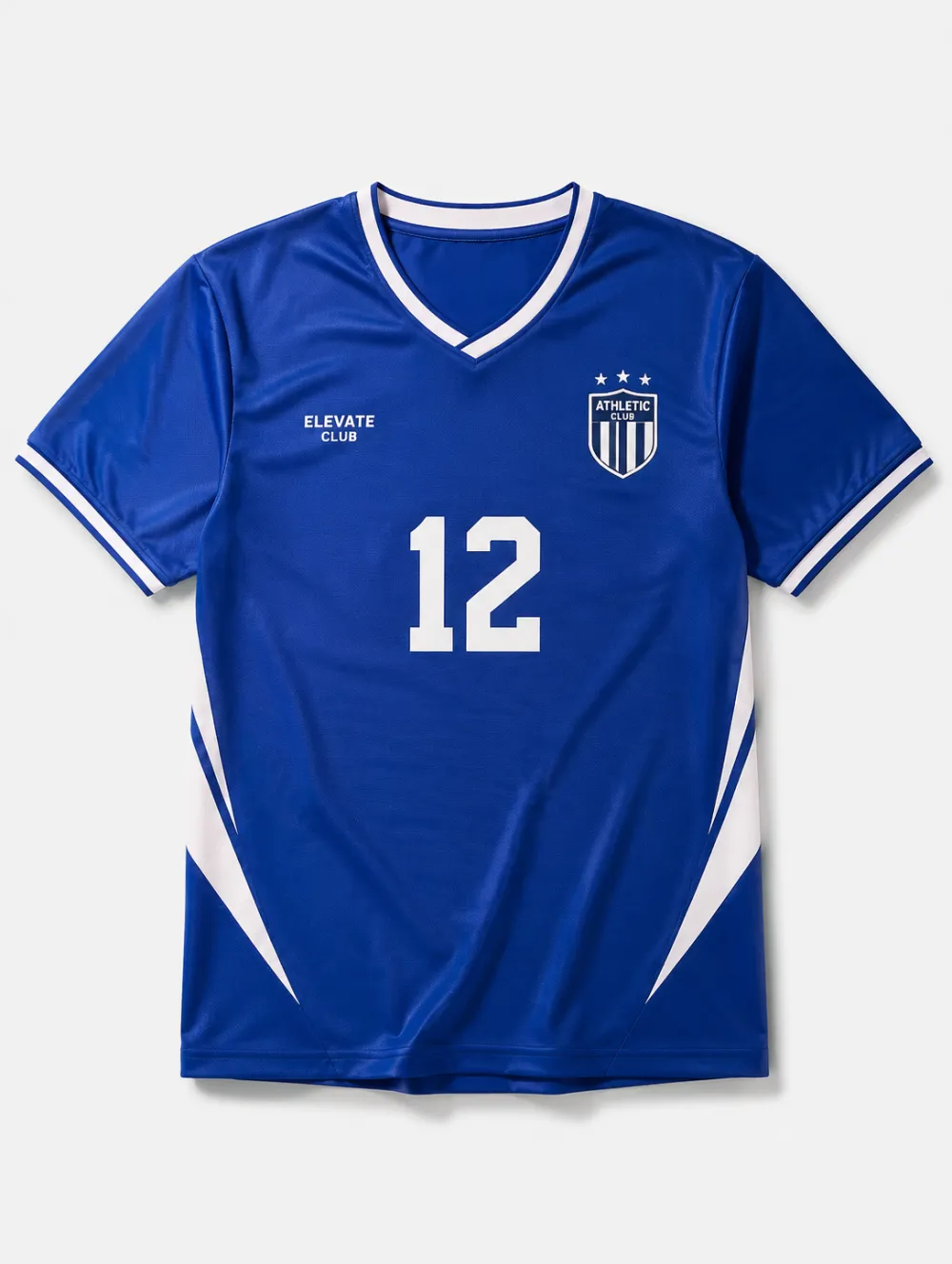 Men's Athletic Club Number 12 Blue Printed Soccer Jersey