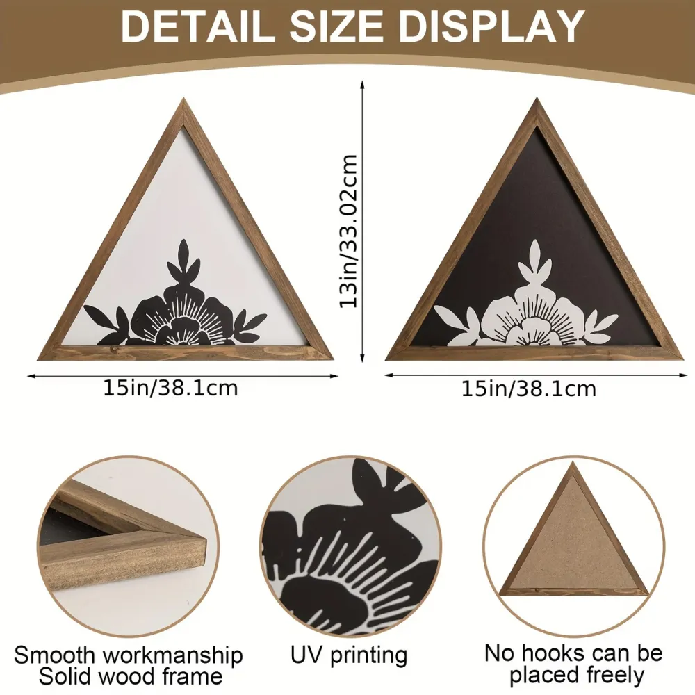 Triangle Floral Wall Art Set