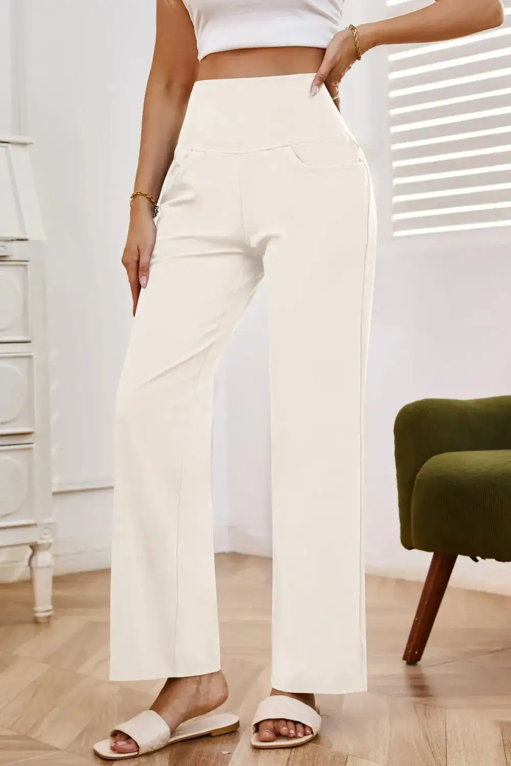 Modern High Waist Wide Leg Pants