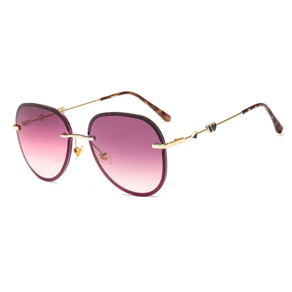 Heart Metal Rimless Sunglasses
