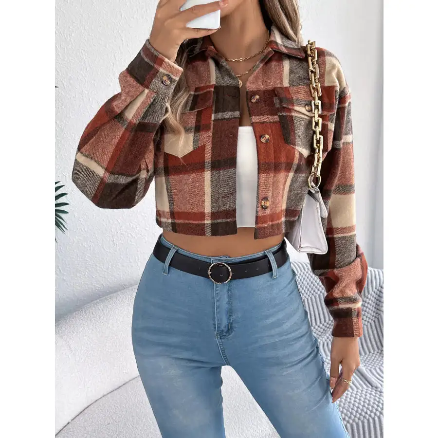 Button Up Cropped Jacket