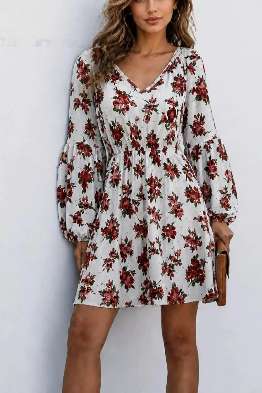 Smocked Floral Mini Dress