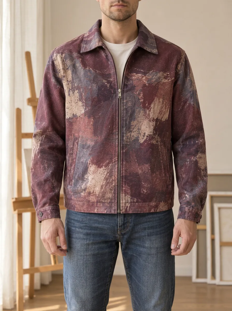 Men's Abstract Oil Painting Rugged Journey Jacket