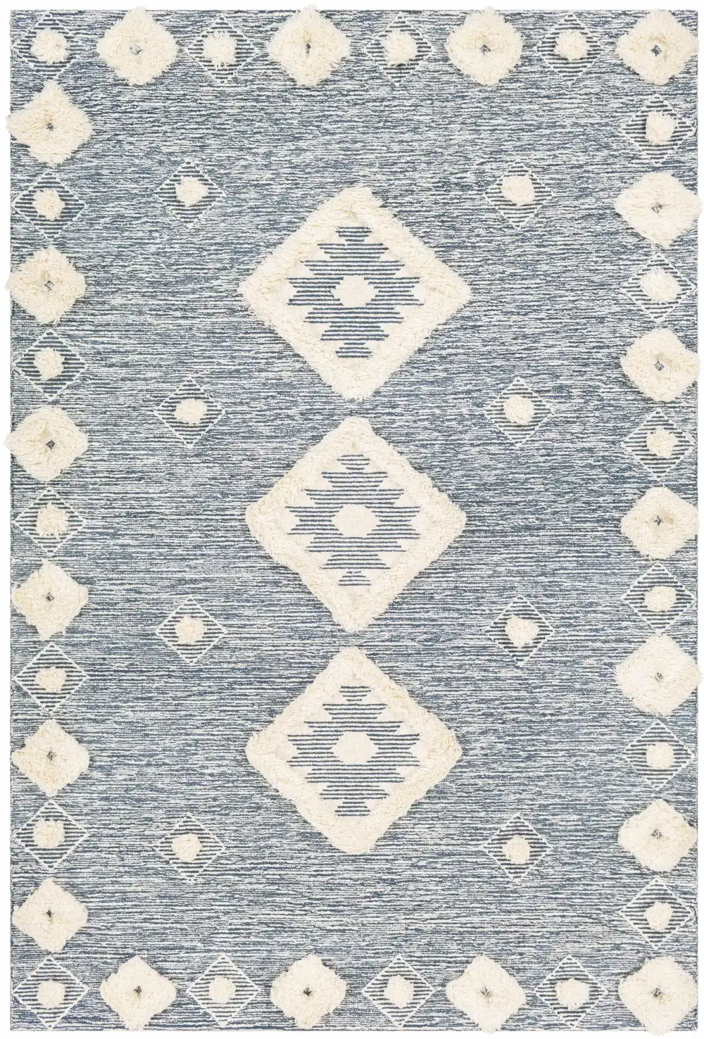 Layered Bohemian Hand Tufted Wool Area Rug
