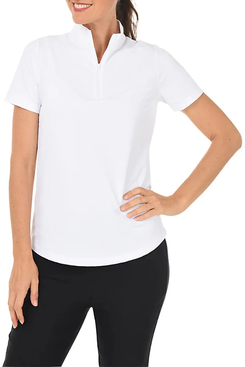 Short Sleeve Mock Neck Top