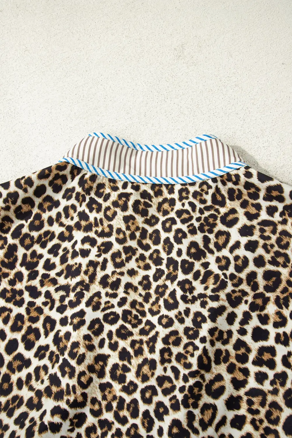 Lightweight Feel Striped Animal Print V Neck Mini Dress