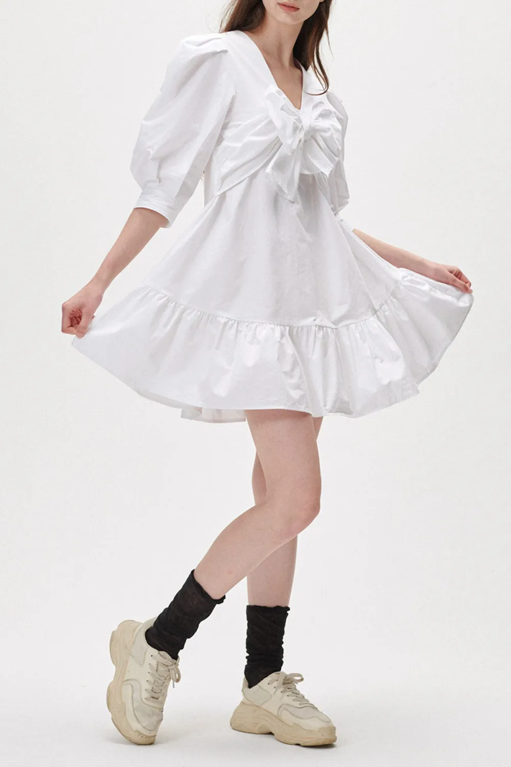 Puff Sleeve Mini Dress