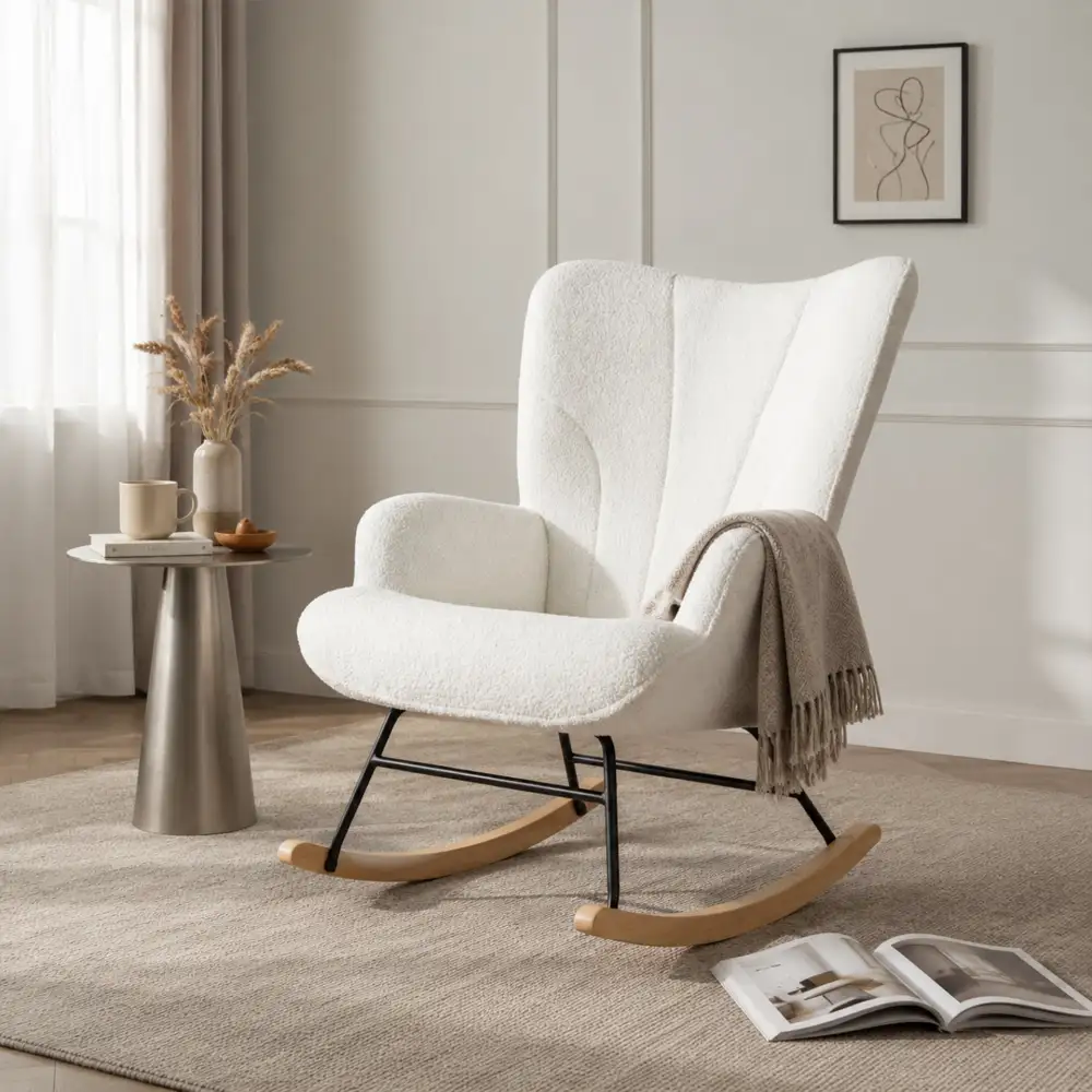 Living Room Cushioned Rocking Armchair