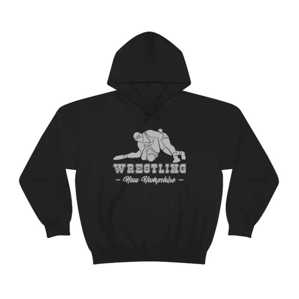 Soft Fleece Minimal Emblem Wrestling Graphic Pullover Hoodie