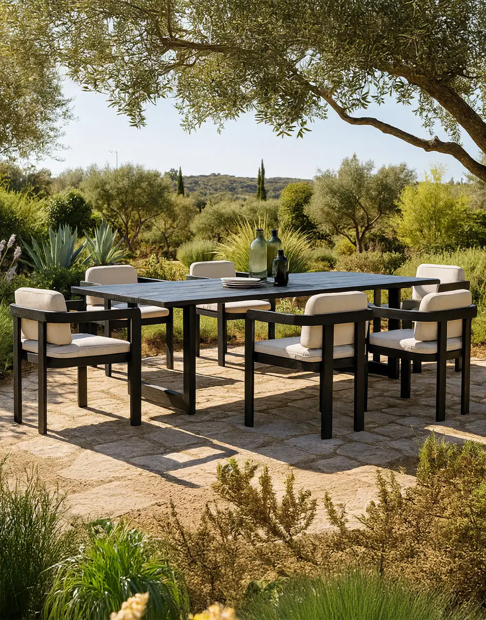 Large Wood Finish Dining Table
