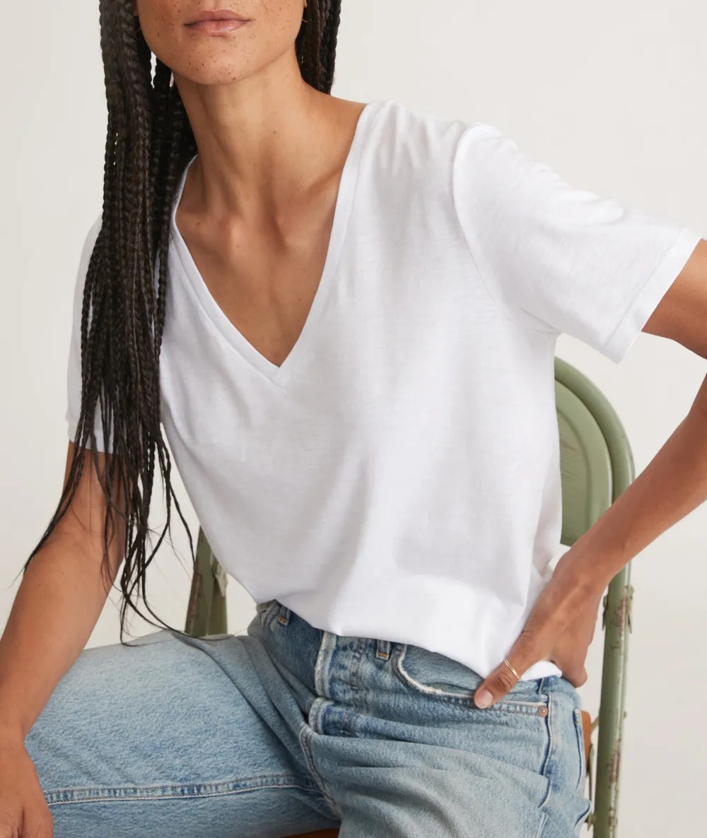 Fit Basic V - Neck Loose Tee