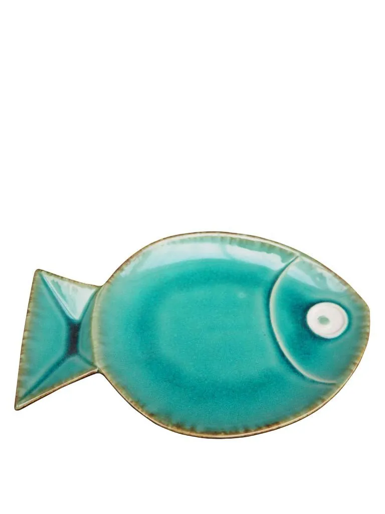 Turquoise Ceramic Fish Plate