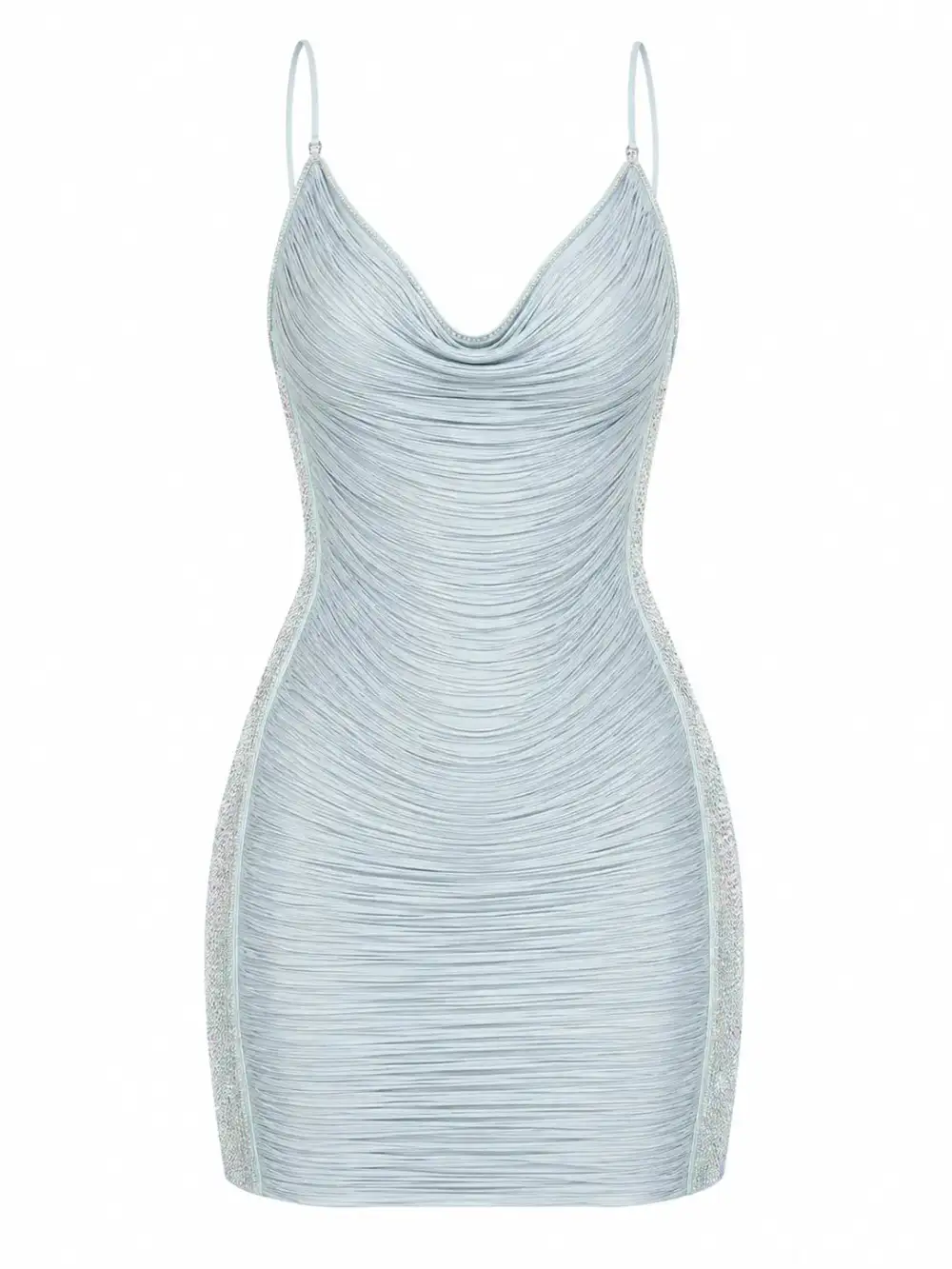 Draped Cowl Backless Mini Dress