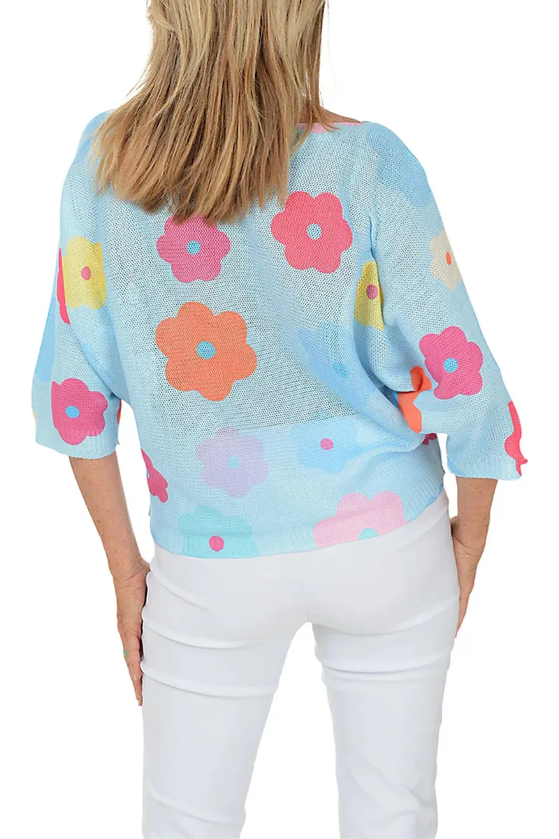 Daisy 3/4 Sleeve Lightweight Sweater