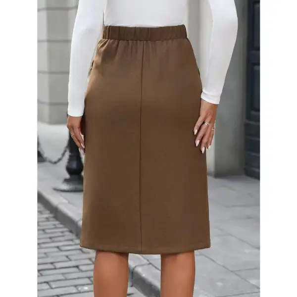 Everyday Elastic Waist Skirt with Pockets