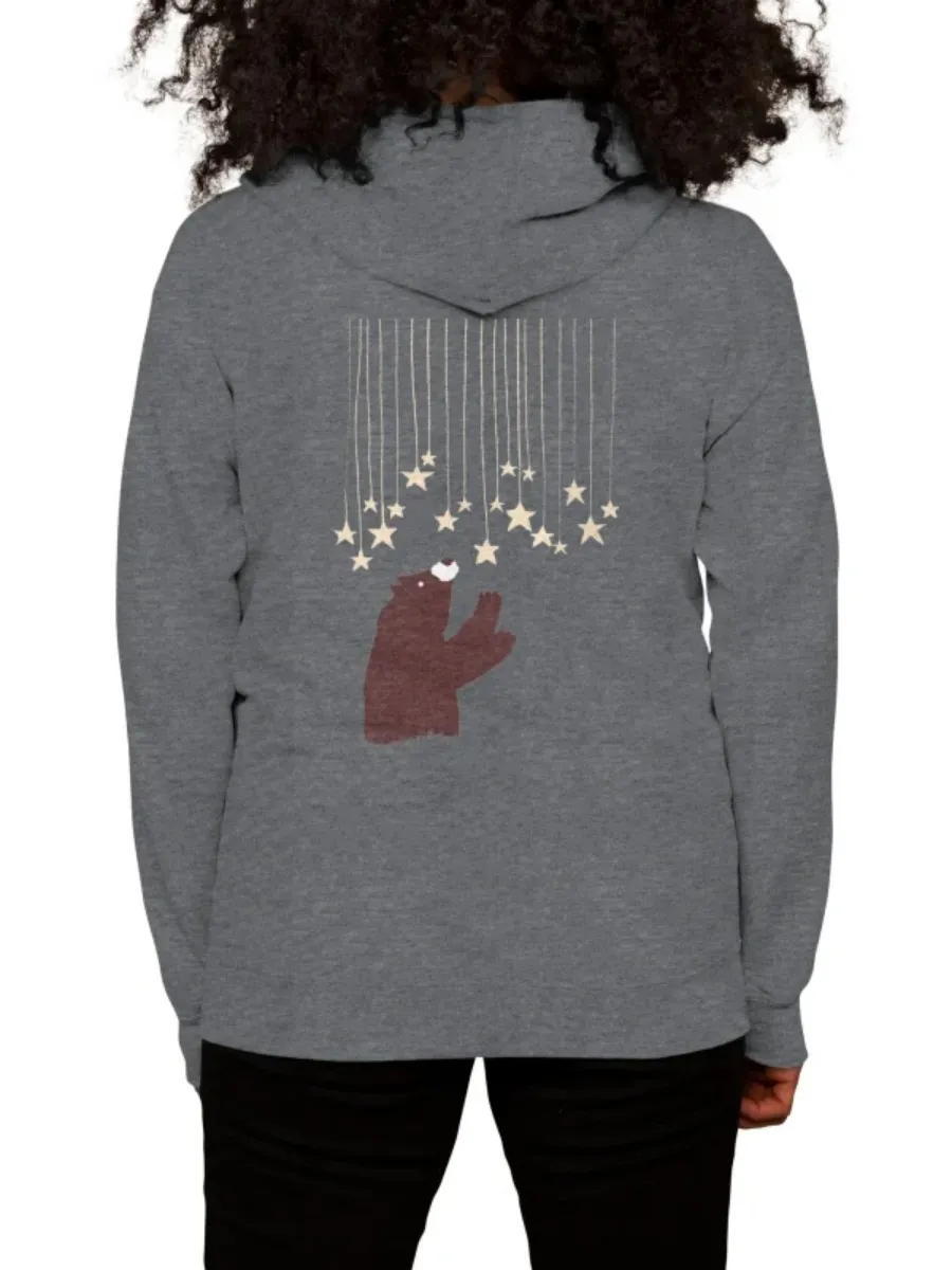 Star and Bear Print Hoodie